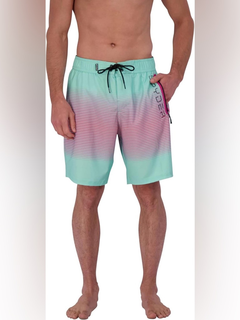 Spyder 9” Mint Green to Pink Ombre Swim Shorts